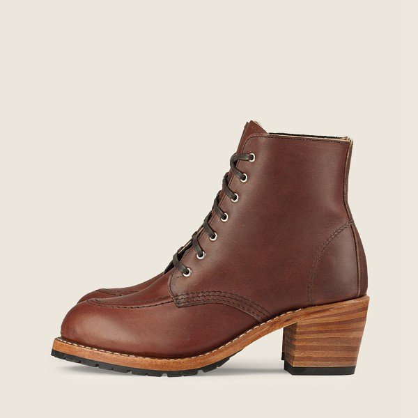 Heritage Støvler Dame - Red Wing Clara - Heeled Harness Læder - Brune - XEMAKJ-609